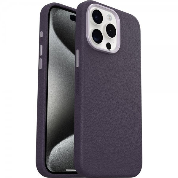 Otterbox iPhone 15 Pro Max Suojakuori Symmetry Cactus Leather MagSafe Plum Luxe