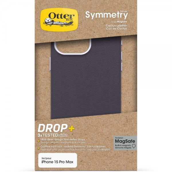 Otterbox iPhone 15 Pro Max Suojakuori Symmetry Cactus Leather MagSafe Plum Luxe