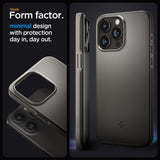 Spigen iPhone 15 Pro Max Thin Fit -suojakuori, Gunmetal