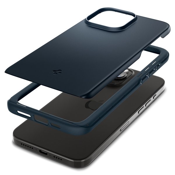 Spigen iPhone 15 Pro Max Thin Fit -suojakuori, Metal Slate