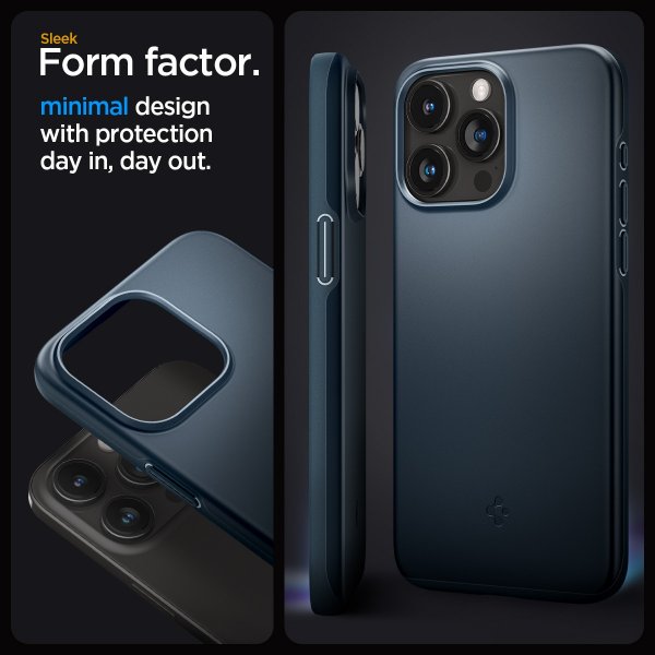 Spigen iPhone 15 Pro Max Thin Fit -suojakuori, Metal Slate