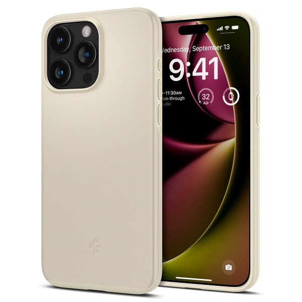 Spigen iPhone 15 Pro Max Kuoret Thin Fit Mute Beige