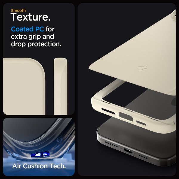 Spigen iPhone 15 Pro Max Kuoret Thin Fit Mute Beige