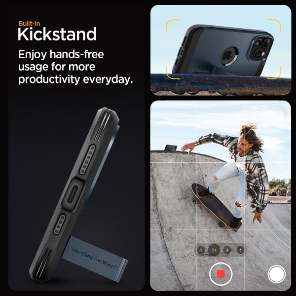 Spigen iPhone 15 Pro Max Suojakuori Tough Armor MagFit Metal Slate