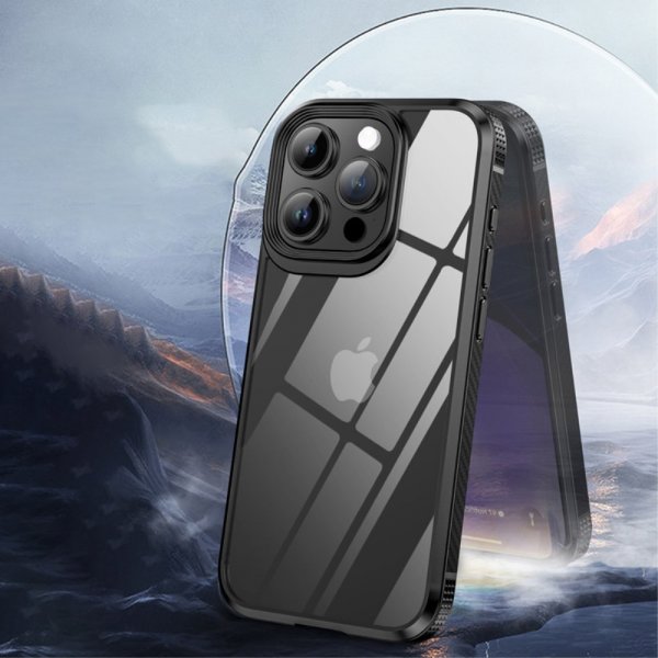 Ipaky iPhone 15 Pro Max Kuori Läpinäkyvä Takaosa Violetti