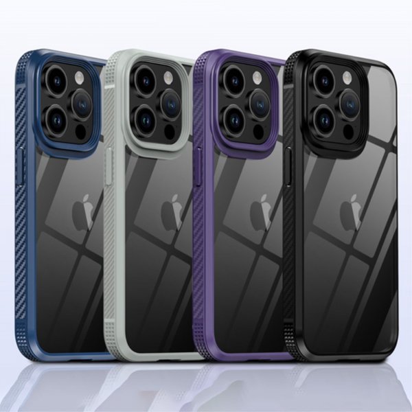 Ipaky iPhone 15 Pro Max Kuori Läpinäkyvä Takaosa Violetti