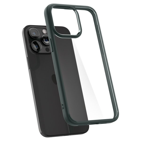 Spigen iPhone 15 Pro Max -suojakuori Ultra Hybrid Abyss Green