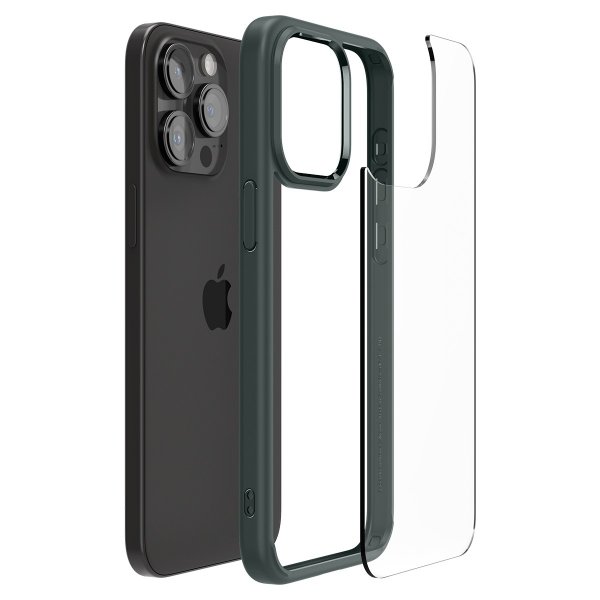 Spigen iPhone 15 Pro Max -suojakuori Ultra Hybrid Abyss Green