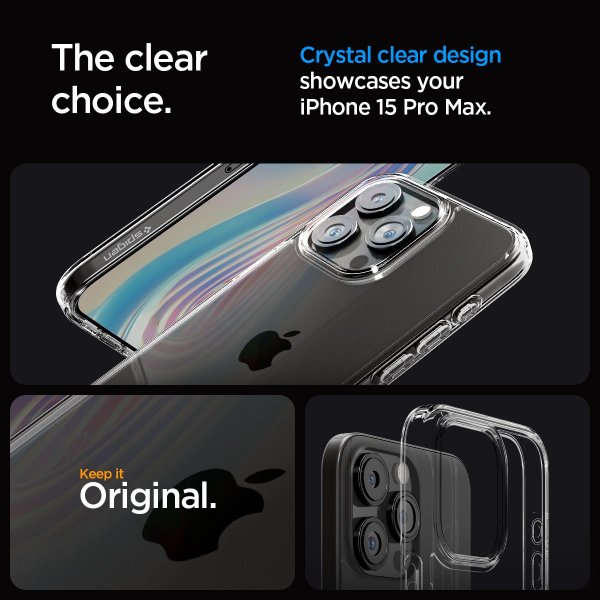 Spigen iPhone 15 Pro Max Kuori Ultra Hybrid Crystal Clear