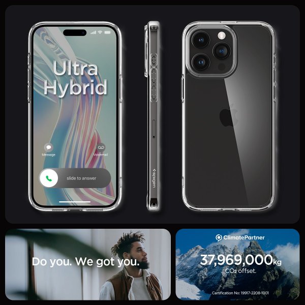 Spigen iPhone 15 Pro Max Kuori Ultra Hybrid Crystal Clear