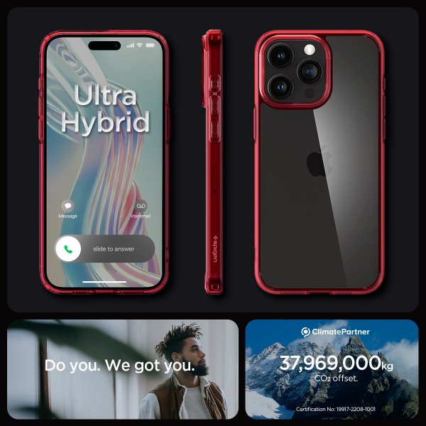 Spigen iPhone 15 Pro Max Kuori Ultra Hybrid Deep Red