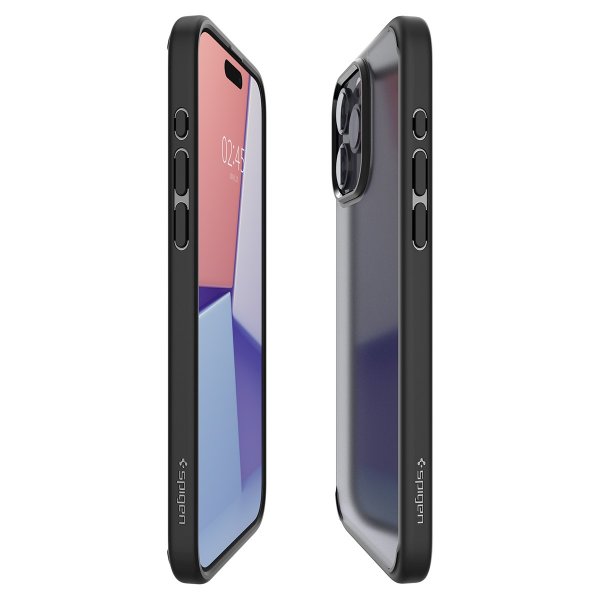 Spigen iPhone 15 Pro Max -suojakuori, Ultra Hybrid Frost Black