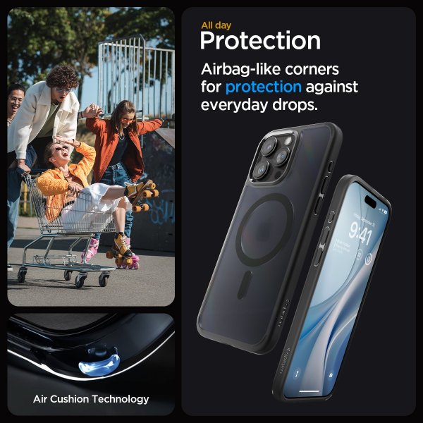 Spigen iPhone 15 Pro Max -suojakuori Ultra Hybrid MagFit Frost Black