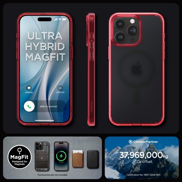 Spigen iPhone 15 Pro Max Kuori Ultra Hybrid MagFit Frost Deep Red