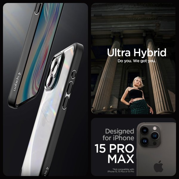 Spigen iPhone 15 Pro Max Kuori Ultra Hybrid Matte Mattamusta