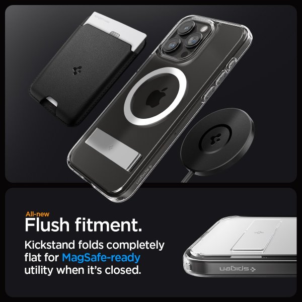 Spigen iPhone 15 Pro Max -suojakuori Ultra Hybrid S MagFit Crystal Clear