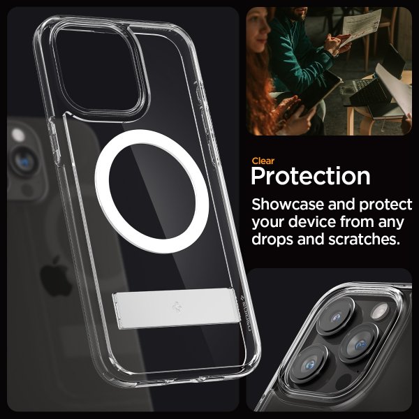 Spigen iPhone 15 Pro Max -suojakuori Ultra Hybrid S MagFit Crystal Clear