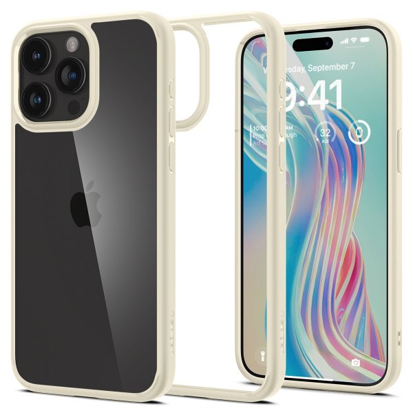 Spigen iPhone 15 Pro Max -suojakuori, Ultra Hybrid Mute Beige