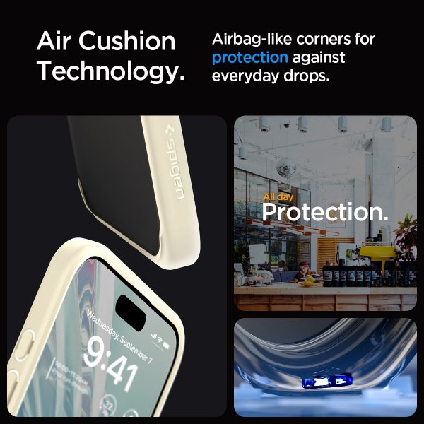 Spigen iPhone 15 Pro Max -suojakuori, Ultra Hybrid Mute Beige