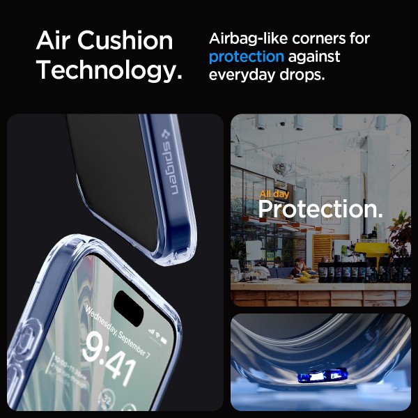 Spigen iPhone 15 Pro Max -suojakuori, Ultra Hybrid Sky Crystal