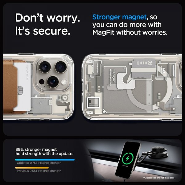 Spigen iPhone 15 Pro Max Kuori Ultra Hybrid Zero One MagFit Natural Titanium