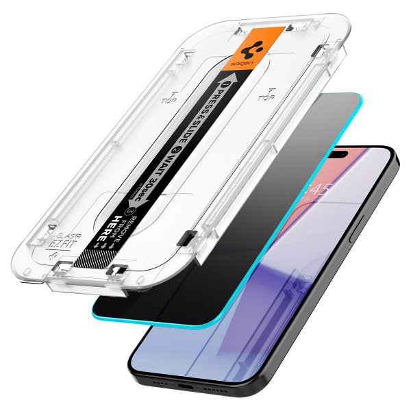 Spigen iPhone 15 Pro Max Näytönsuoja GLAS.tR EZ Fit Privacy 2-pakkaus