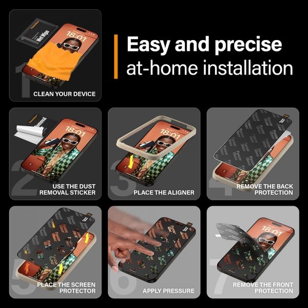 PanzerGlass iPhone 15 Pro Max -näytönsuoja Ultra-Wide Fit EasyAligner