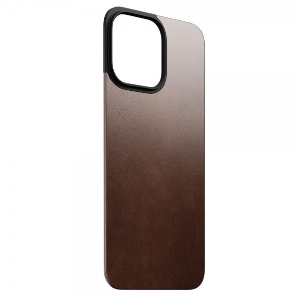 Nomad iPhone 15 Pro Max Skin Magnetic nahkainen takakansi, Horween Rustic Brown