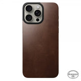 Nomad iPhone 15 Pro Max Skin Magnetic nahkainen takakansi, Horween Rustic Brown