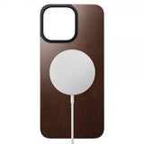 Nomad iPhone 15 Pro Max Skin Magnetic nahkainen takakansi, Horween Rustic Brown