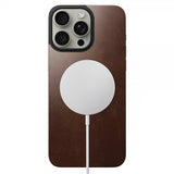 Nomad iPhone 15 Pro Max Skin Magnetic nahkainen takakansi, Horween Rustic Brown