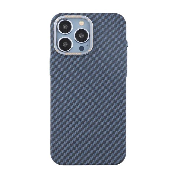 iPhone 15 Pro Kuori Hiilikuitukuvio Sininen