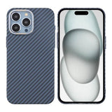 iPhone 15 Pro Kuori Hiilikuitukuvio Sininen