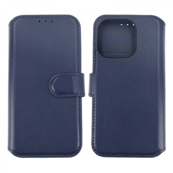 Rvelon iPhone 15 Pro Kotelo, aitoa nahkaa, sininen