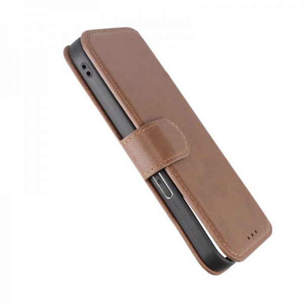 Rvelon iPhone 15 Pro Kotelo, Aitoa Nahkaa, Ruskea
