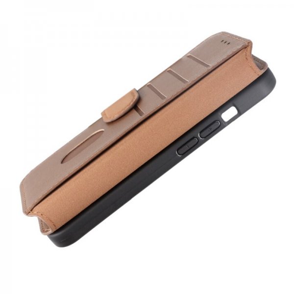 Rvelon iPhone 15 Pro Kotelo, Aitoa Nahkaa, Ruskea