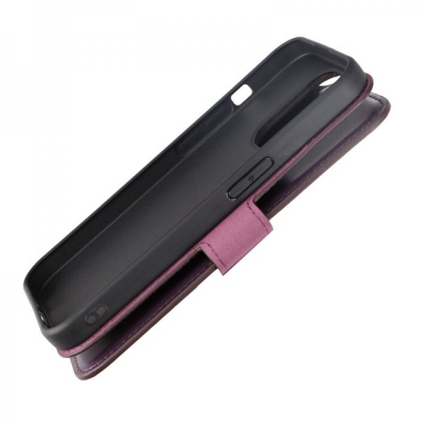 Rvelon iPhone 15 Pro -suojakuori, aitoa nahkaa, violetti