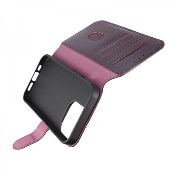 Rvelon iPhone 15 Pro -suojakuori, aitoa nahkaa, violetti