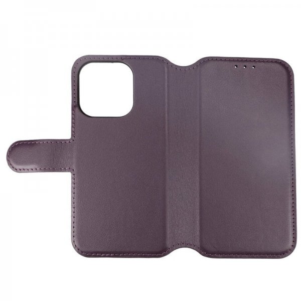 Rvelon iPhone 15 Pro -suojakuori, aitoa nahkaa, violetti
