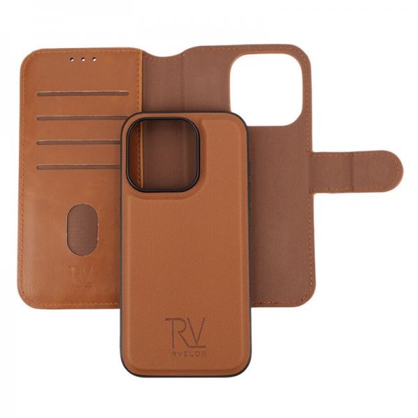 Rvelon iPhone 15 Pro Magneettinen irrotettava kuori, ruskea
