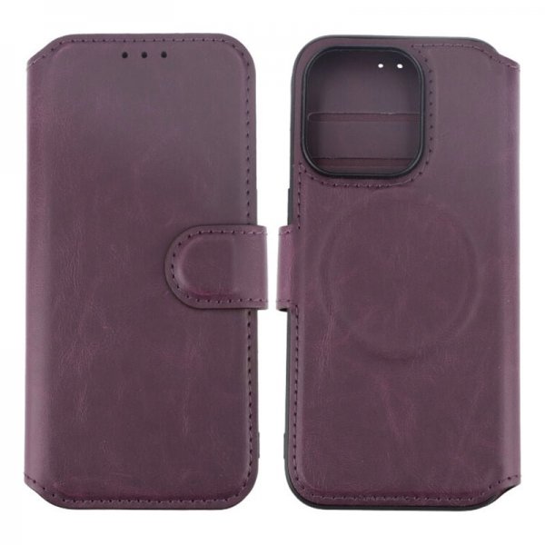 Rvelon iPhone 15 Pro Kotelo 4 korttipaikkaa MagSafe violetti