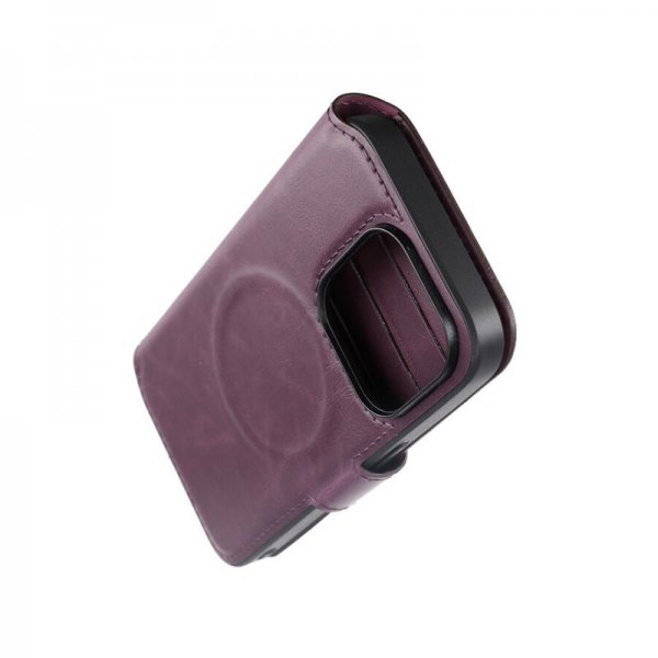 Rvelon iPhone 15 Pro Kotelo 4 korttipaikkaa MagSafe violetti
