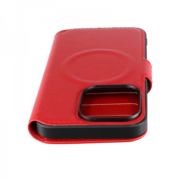 Rvelon iPhone 15 Pro Kotelo 4 Korttipaikkaa MagSafe Punainen