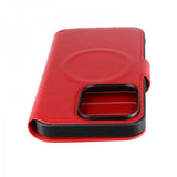 Rvelon iPhone 15 Pro Kotelo 4 Korttipaikkaa MagSafe Punainen