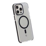 Rvelon iPhone 15 Pro Kuori TPU MagSafe Musta Läpinäkyvä