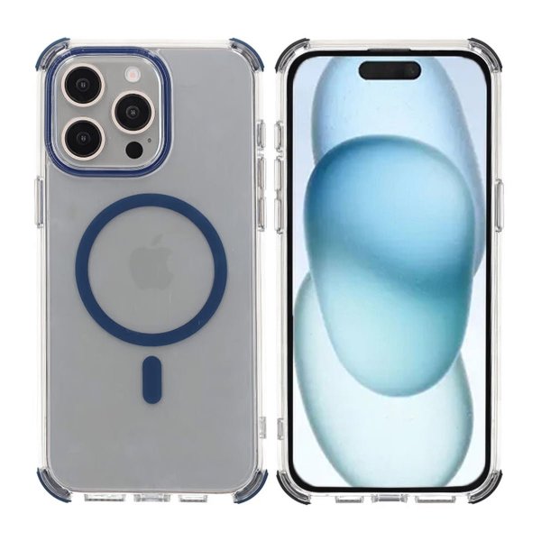 Rvelon iPhone 15 Pro -kuori, vahvistetut kulmat, sininen