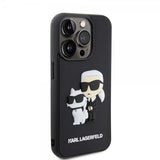 Karl Lagerfeld iPhone 15 Pro -suojakuori 3D Rubber Karl & Choupette musta