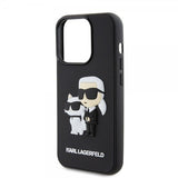 Karl Lagerfeld iPhone 15 Pro -suojakuori 3D Rubber Karl & Choupette musta