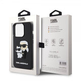 Karl Lagerfeld iPhone 15 Pro -suojakuori 3D Rubber Karl & Choupette musta