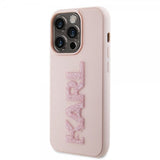 Karl Lagerfeld iPhone 15 Pro -kuori 3D Rubber Karl Pink